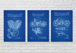 Harley Davidson Wall Murals Harley Davidson Patent Collection Of 3 – Patent Prints Wall Decor