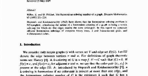 Harmonious Coloring Number Of A Graph Pdf the Harmonious Coloring Number Of A Graph