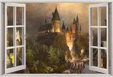 Harry Potter Full Wall Mural Amazon Hogwarts Harry Potter 3d Window View Decal Graphic Wall