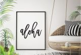 Hawaiian Beach Wall Murals Black and White Aloha Wel E Print Aloha Sign Hawaiian