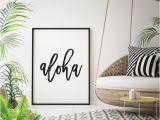 Hawaiian Beach Wall Murals Black and White Aloha Wel E Print Aloha Sign Hawaiian