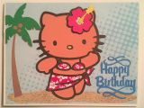 Hawaiian Hello Kitty Coloring Pages Hawaiian themed Hello Kitty Happy Birthday Cricut Card with