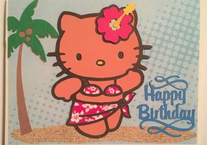 Hawaiian Hello Kitty Coloring Pages Hawaiian themed Hello Kitty Happy Birthday Cricut Card with