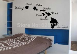 Hawaiian Wall Murals Erstaunliche Hawaii Inseln Vinyl Wandaufkleber Kreative Hawaii Karte