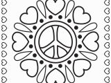 Heart and Peace Sign Coloring Pages Hearts and Peace Signs Coloring Pages Printable