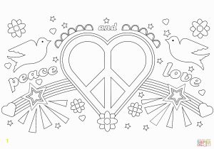 Heart and Peace Sign Coloring Pages Peace and Love Coloring Page