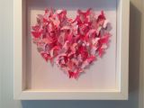 Heart Wall Mural Dc Pink Shabby Chic Floral 3d butterfly Love Heart Wall Hanging