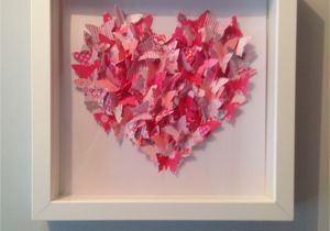 Heart Wall Mural Dc Pink Shabby Chic Floral 3d butterfly Love Heart Wall Hanging