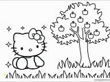 Hello Kitty and Mimmy Coloring Pages Hello Kitty with Apple Tree Coloring Page Free Coloring