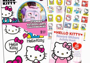 Hello Kitty Back to School Coloring Pages Hello Kitty Stickers Party Supplies Pack toddler Stickers for toddler Backpack with Bonus Hello Kitty Reward Stickers Coloring Pages and