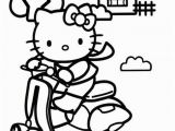 Hello Kitty Coloring Pages Airplane Hello Kitty On A Scooter 567850