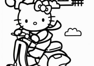 Hello Kitty Coloring Pages Airplane Hello Kitty On A Scooter 567850