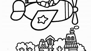 Hello Kitty Coloring Pages Airplane Hello Kitty On Airplain – Coloring Pages for Kids with