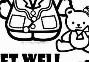 Hello Kitty Get Well soon Coloring Pages Hello Kitty Coloring Hospital Get Well soon Coloring Page