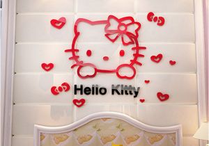 Hello Kitty Giant Wall Mural 3d Pvc Cute Hello Kitty Wall Sticker for Kid Bedroom Living Room Sticker Home Decor New Arrival Fridage Stickers Decoration 2d5 Removable Wall Art