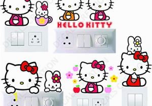 Hello Kitty Giant Wall Mural Decals Creation Hello Kitty Switch Sticker for Girls Set Of 5