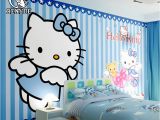 Hello Kitty Giant Wall Mural Free Shipping Custom Size Children S Room Hello Kitty Cartoon Wallpaper Mural Waterproof Girl Boy Wall Paper for Kids Bedroom