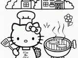 Hello Kitty Holiday Coloring Pages Hello Kitty Bbq Coloring Page