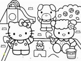 Hello Kitty House Coloring Pages Hello Kitty at the Playground Coloring Page Dengan Gambar