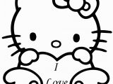 Hello Kitty I Love You Coloring Pages Hello Kitty with "i Love You" Heart Coloring Page