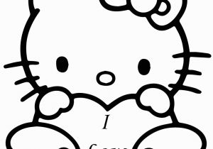 Hello Kitty I Love You Coloring Pages Hello Kitty with "i Love You" Heart Coloring Page