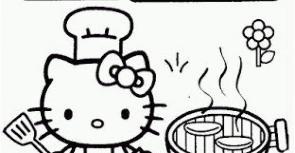 Hello Kitty Mini Coloring Pages Hello Kitty Bbq Coloring Page