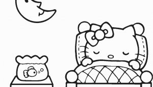 Hello Kitty Sleeping Coloring Pages Lovely Sleeping Hello Kitty Coloring Page