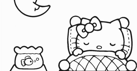 Hello Kitty Sleeping Coloring Pages Lovely Sleeping Hello Kitty Coloring Page