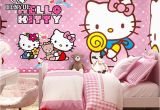 Hello Kitty Wall Murals Stickers Free Shipping Custom Size Children S Room Hello Kitty Cartoon Wallpaper Mural Waterproof Girl Boy Wall Paper for Kids Bedroom