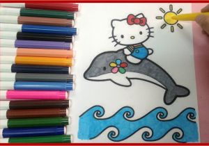Hello Kitty with Dolphin Coloring Pages Hello Kitty Coloring Pages How to Color Hello Kitty On Dolphin Coloring Pages Shosh Channel