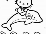 Hello Kitty with Dolphin Coloring Pages Hello Kitty with Dolphins Coloring Page