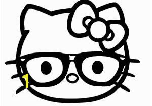 Hello Kitty with Glasses Coloring Pages Amazon Hello Kitty Nerd Glasses Sticker Black 5" X