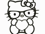 Hello Kitty with Glasses Coloring Pages Free Coloring Pages Printable to Color Kids