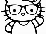 Hello Kitty with Glasses Coloring Pages Hello Kitty Nerd Coloring Page