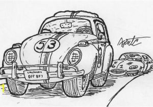 Herbie the Love Bug Coloring Pages Love Bug Herbie the Movie Coloring Page Pages Sketch