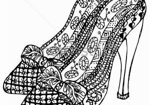 High Heels Coloring Pages Hand Drawn Zentangle Shoes Coloring Misc