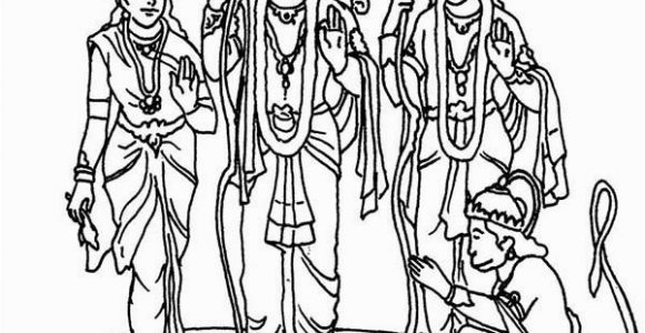 Hindu Gods and Goddesses Coloring Pages Hindu God and Goddess In Diwali Coloring Page Netart