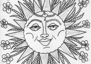 Hippie Sun and Moon Coloring Pages for Adults 13 Pics Psychedelic Moon Coloring Pages Hippie Sun