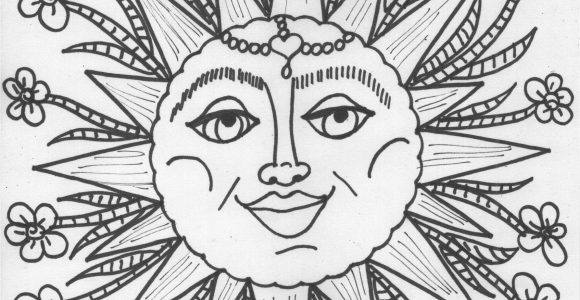 Hippie Sun and Moon Coloring Pages for Adults 13 Pics Psychedelic Moon Coloring Pages Hippie Sun