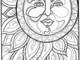 Hippie Sun and Moon Coloring Pages for Adults American Hippie Coloring Pages Art Psychedelic Sun