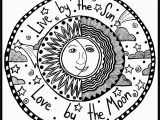 Hippie Sun and Moon Coloring Pages for Adults Live by the Sun ☀️ Love by the Moon Peace Love Hippy