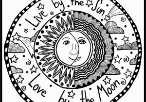 Hippie Sun and Moon Coloring Pages for Adults Live by the Sun ☀️ Love by the Moon Peace Love Hippy