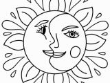 Hippie Sun and Moon Coloring Pages for Adults Trippy Sun and Moon Coloring Page