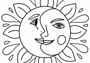 Hippie Sun and Moon Coloring Pages for Adults Trippy Sun and Moon Coloring Page