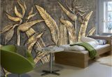 Historic Wallpaper Murals Beibehang Custom Wallpaper Murals Golden Bird Of Paradise Sculpture