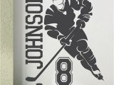 Hockey Wall Murals Ice Hockey 2018 Custom Name & Number Hockey Player Vinyl Wall Decals