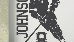 Hockey Wall Murals Ice Hockey 2018 Custom Name & Number Hockey Player Vinyl Wall Decals