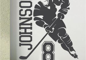 Hockey Wall Murals Ice Hockey 2018 Custom Name & Number Hockey Player Vinyl Wall Decals