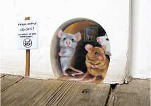Hole In Wall Mural No Cats Scaredy Mice Mouse Hole Wall Sticker Decal