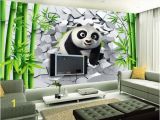 Hole In Wall Mural wholesale Custom 3d Wallpaper for Walls 3d Wallpaper Murals 3d Hole Wall Cute Panda Bamboo Tv Background Wall Painting Wall Home Decor Wallpaper